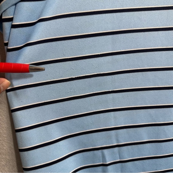 Ralph Lauren U.S. Open Torrey Pines Polo Shirt L Blue Stripe Flawed - Picture 9 of 11